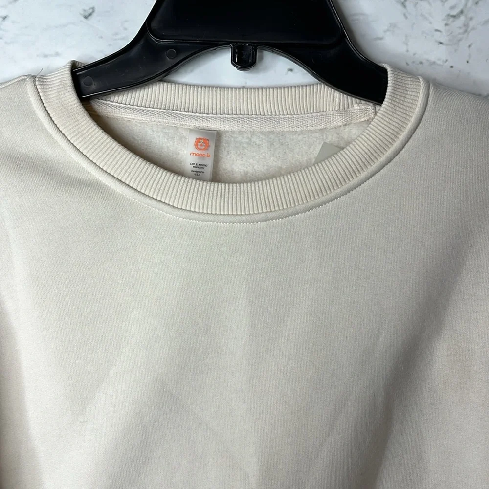Mono B Cream Crewneck Sweatshirt. Size L NWT - Picture 2 of 3